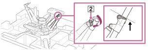 Illustration of turning the landing gear lever downward
