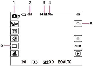 Illustration of the screen during still image shooting