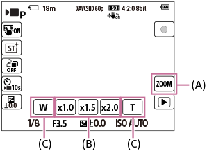 ズームアイコンをタッチして倍率を設定する画面のイラスト