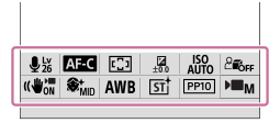 Ilustração do ecrã para o menu de funções
