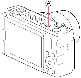 Ilustración que indica la posición del botón Imagen/Película/S&Q