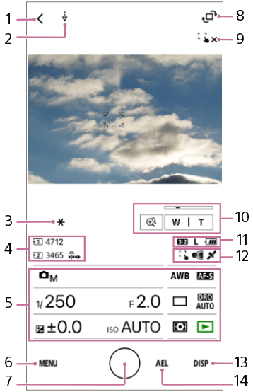 Illustration explaining the Creators' App remote shooting screen