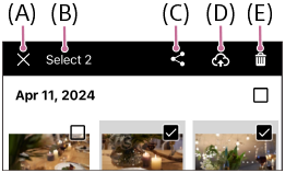 Schermata di selezione di un'immagine