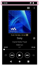 De statusbalk wordt bovenaan het scherm weergegeven.