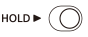 Ilustración del interruptor HOLD en la posición de bloqueo