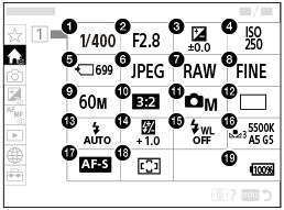 Illustration of the screen of the main menu