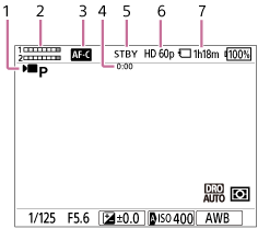 Illustration of the screen during movie recording