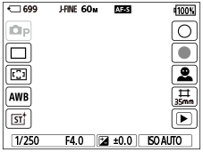 Illustration of the screen during still image shooting
