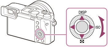 Illustration indiquant l’emplacement de la molette de commande