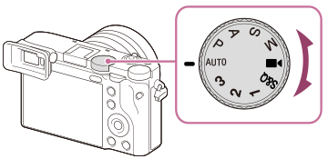Illustration indicating the position of the mode dial