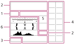 Illustration of the screen in the viewfinder mode