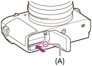 Illustratie die de positie van de toegangslamp aangeeft