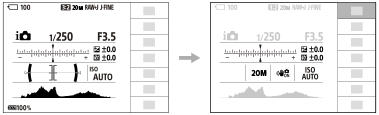 Illustration of the screen in the Auto mode