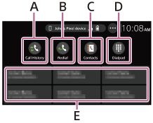 Illustrazione che indica le icone per le chiamate sul display del telefono BLUETOOTH