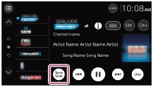 A SiriusXM rádió képernyőjén lévő „TuneScan” illusztrációja
