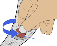 機器: 3Dメガネ 電池カバーをはずす
