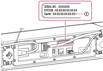Illustration of the rear of the speaker for locating the label with the MAC address