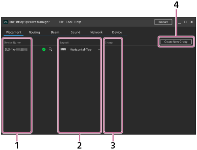 Ventana con la pestaña Placement seleccionada