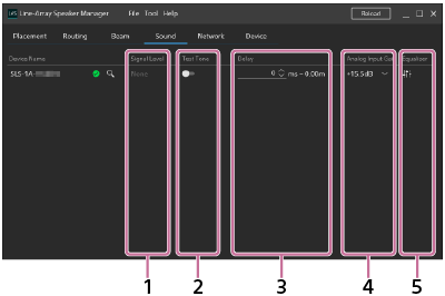 Fenêtre avec l’onglet Sound sélectionné