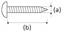 Illustration, der viser målene på en skrue. Brug en skrue med et gevind på 4 mm, hvor længden (uden skruehovedet) er maks. 30 mm.