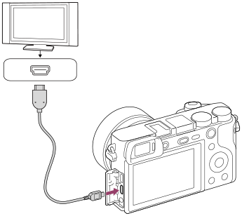 Visible máquina Desanimarse ILCE-6100 | Guía de ayuda | Visionado de imágenes en un televisor  utilizando un cable HDMI