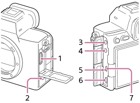 Illustration de la vue latérale de l’appareil photo