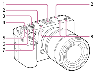 Abbildung der Oberseite der Kamera