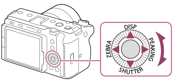 Illustration indiquant l’emplacement de la molette de commande