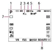 Illustration de l’écran pendant la prise d’images fixes