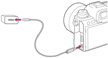ILCE-1 | ヘルプガイド | バッテリーをカメラに入れたまま充電する