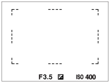 Exemplo de um quadro de focagem quando a focagem é obtida automaticamente com base em toda a amplitude do monitor