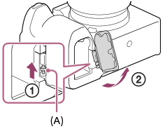 Illustrasjon som viser hvordan batteridekselet tas av
