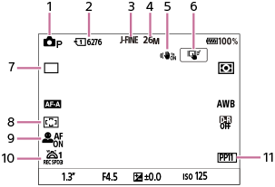 A fényképezési képernyőt mutató ábra