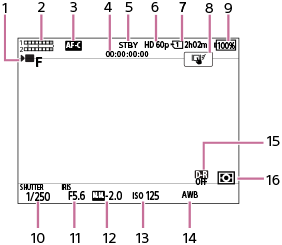 Illustration of the screen during movie recording