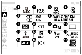 Illustration af skærmen for hovedmenuen