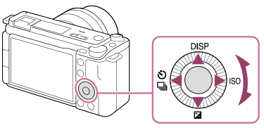 Illustration indicating the position of the control wheel