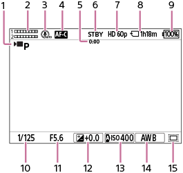 Εικόνα της οθόνης κατά την εγγραφή ταινίας