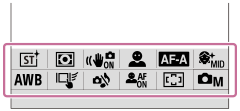 Illustration de l’écran pour le menu des fonctions
