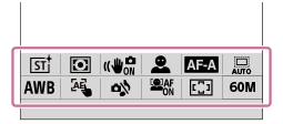 Ilustração do ecrã para o menu de funções