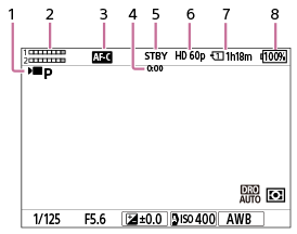 Εικόνα της οθόνης κατά την εγγραφή ταινίας