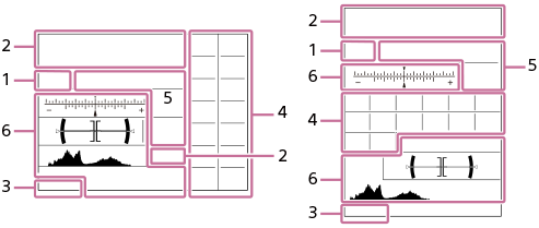 Illustration of the screen in the viewfinder mode