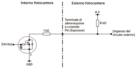 Schema elettrico del segnale del terminale EXPOSURE