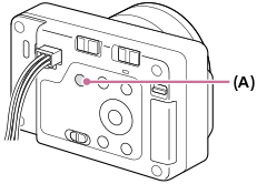 Ilustração que indica a posição do botão do obturador/filme