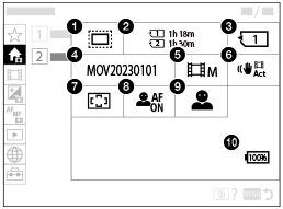 Illustratie van het scherm van het hoofdmenu