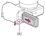 Illustration indicating the position of the lock lever