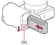 Illustration indicating the position of the lock lever