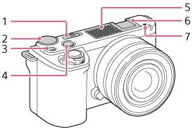 Illustration of the top side of the camera