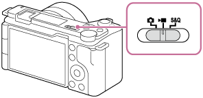 Illustration indicating the position of the Still/Movie/S&Q switch