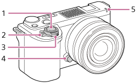 Ilustración del lado frontal de la cámara