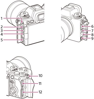 Illustration of the side view of the camera
